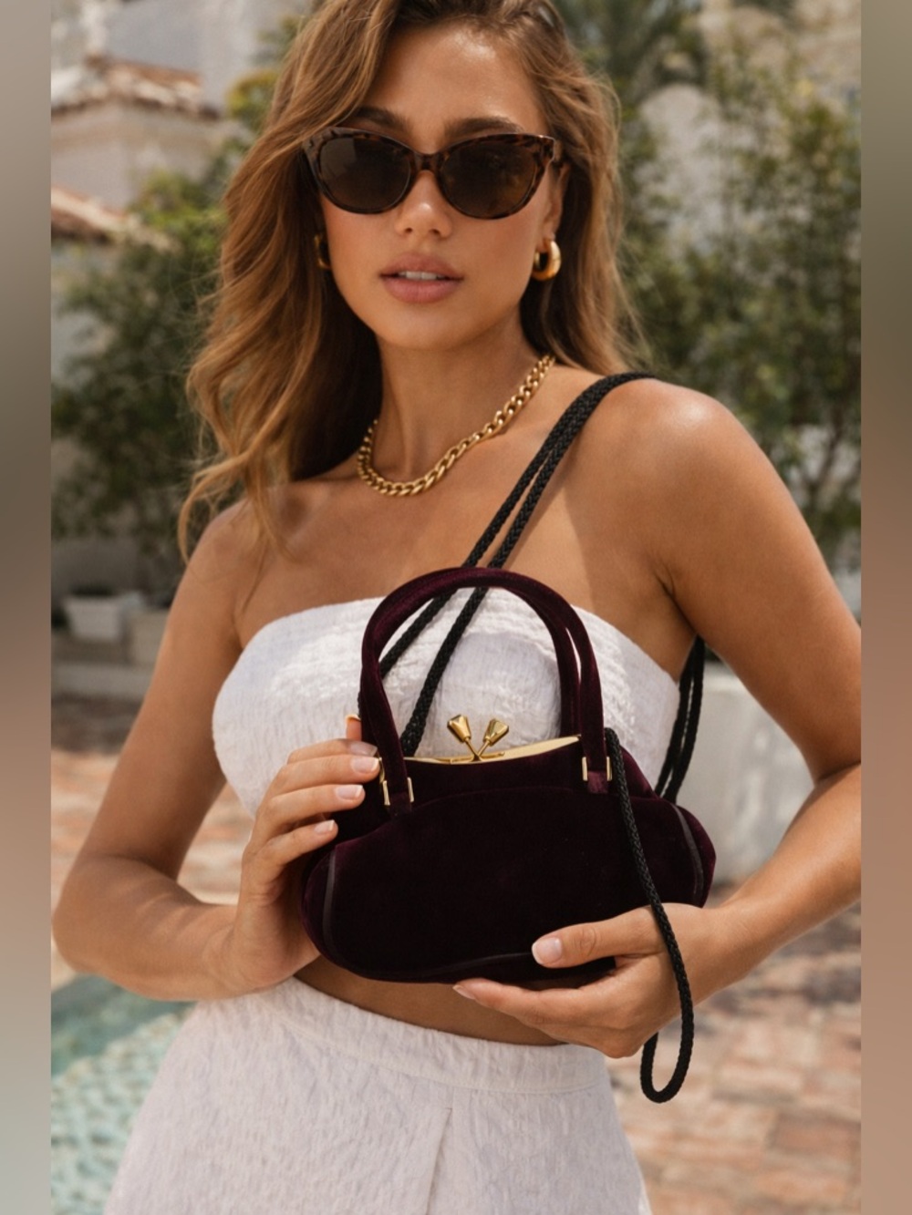 Vintage Valerie Stevens Mini Velvet Bag Gold Frame Luxe Chic Y2K Clutch Crosbody